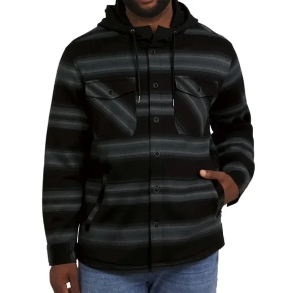 2 Quiksilver Men's Hooded Shirt Jacket - Picture 9 of 14